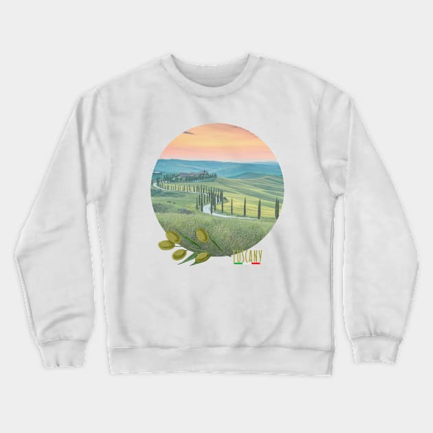 Tuscany Crewneck Sweatshirt by Myartstor 